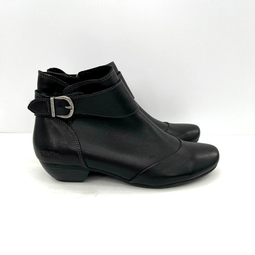 Taos Footwear Women's Addition Leather Side Zip Ankle Boots - Picture 1 of 8